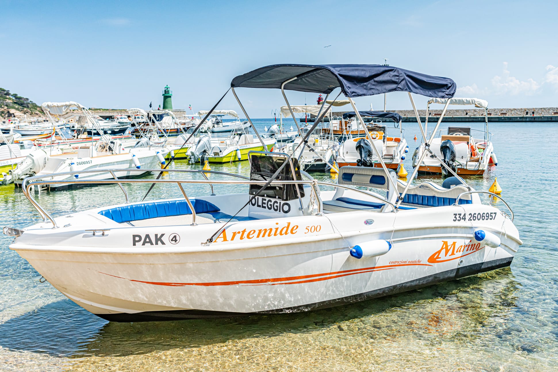 PAK4 - PakBoats Noleggio Barche 40cv Isola del Giglio Porto Artemide 500